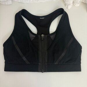Fabletics XS Black Sports Bra Front Zipper & Racerback